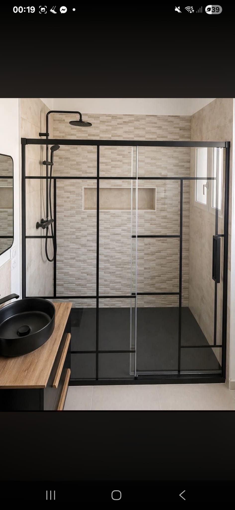 Salle de bain douche noire — Ben-Renovation BTP